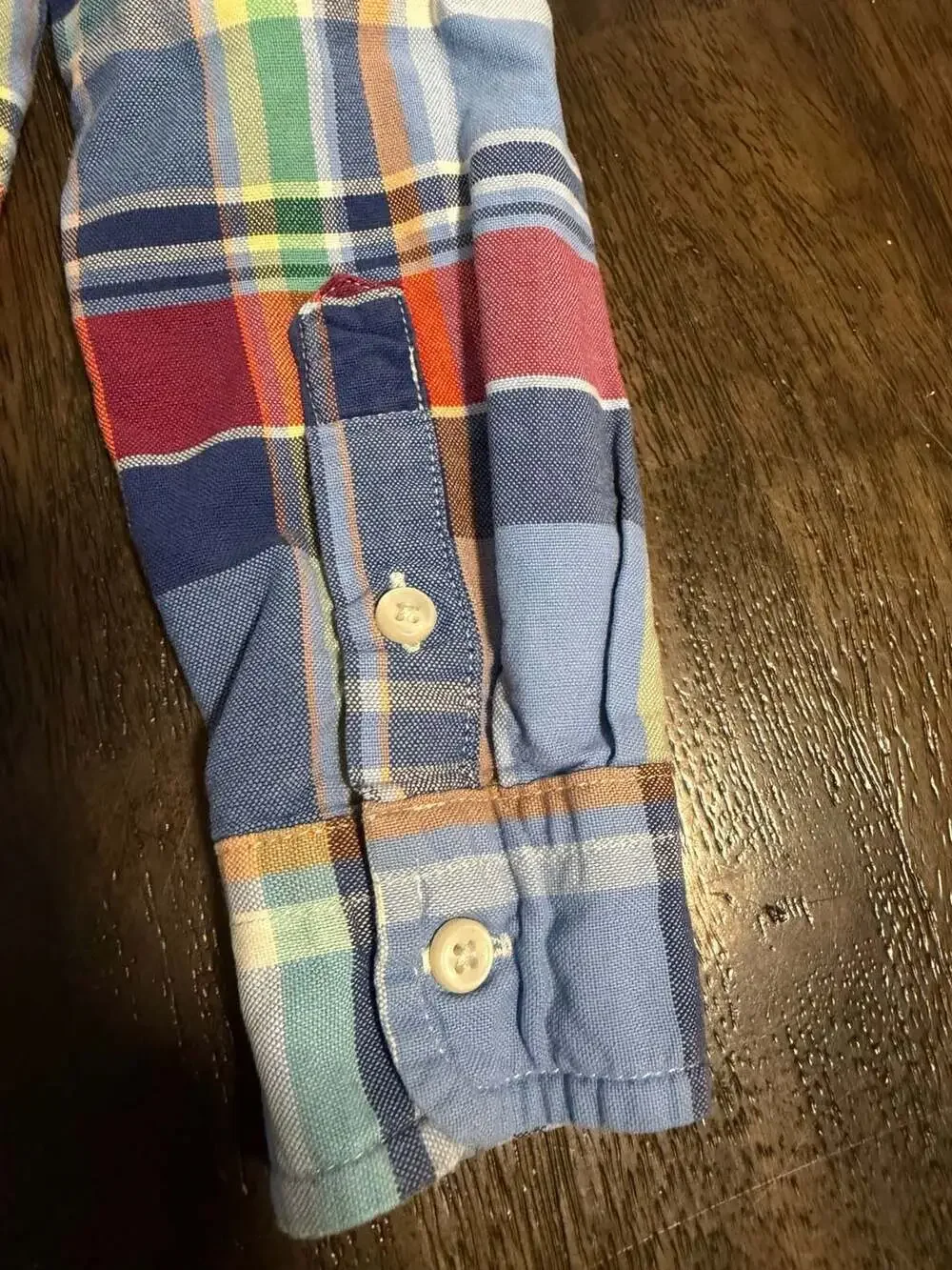Ralph Lauren Boys Multicolor Plaid Long Sleeve Button-Down Shirt Size 7